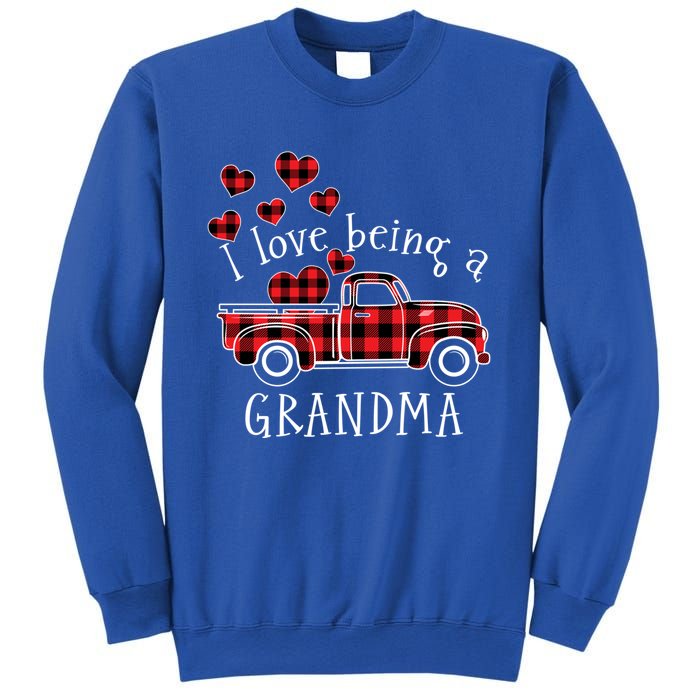 I Love Being A Grandma Red Truck With Heart Valentine's Day Gift Sweatshirt