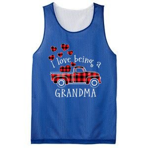 I Love Being A Grandma Red Truck With Heart Valentine's Day Gift Mesh Reversible Basketball Jersey Tank