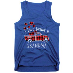 I Love Being A Grandma Red Truck With Heart Valentine's Day Gift Tank Top