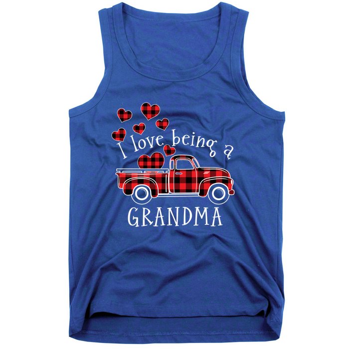 I Love Being A Grandma Red Truck With Heart Valentine's Day Gift Tank Top