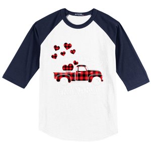 I Love Being A Grandma Red Truck With Heart Valentine's Day Gift Baseball Sleeve Shirt