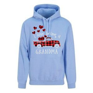 I Love Being A Grandma Red Truck With Heart Valentine's Day Gift Unisex Surf Hoodie