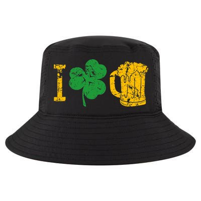 I Love Beer Four Leaf Clover St Patricks Day Cool Comfort Performance Bucket Hat