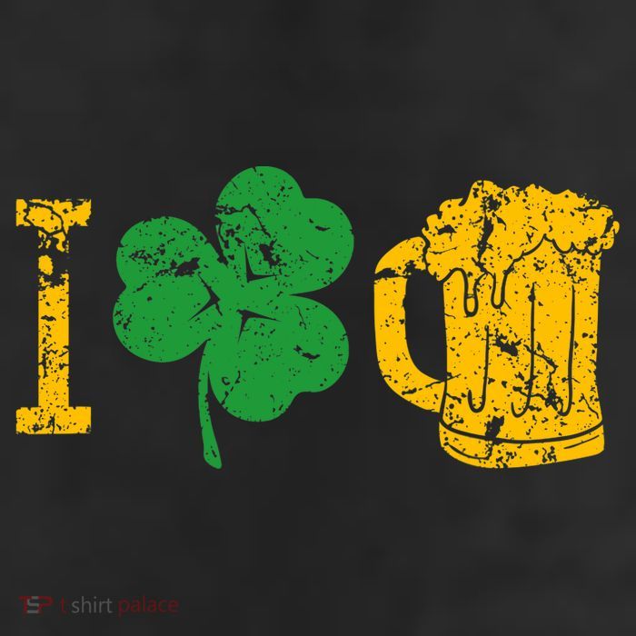 I Love Beer Four Leaf Clover St Patricks Day 7 Panel Mesh Trucker Snapback Hat