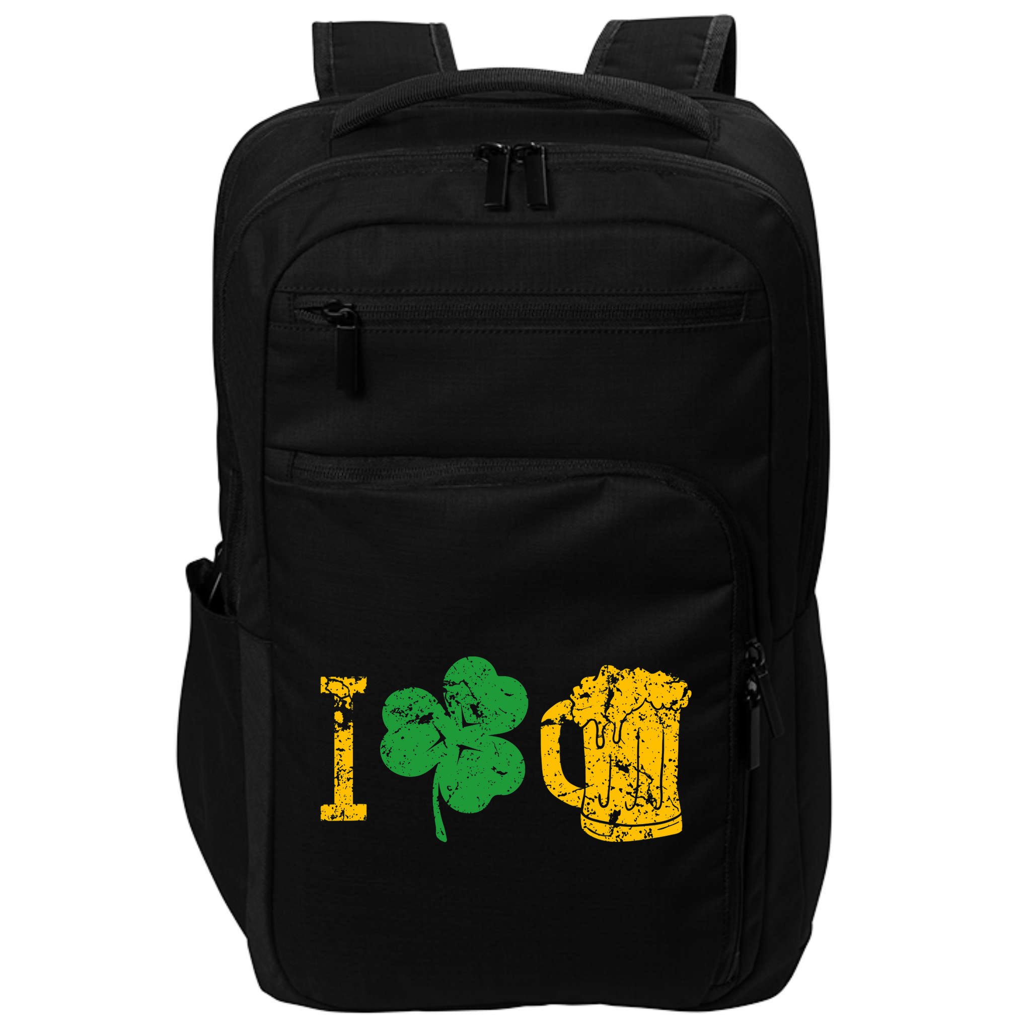 I Love Beer Four Leaf Clover St Patricks Day Impact Tech Backpack