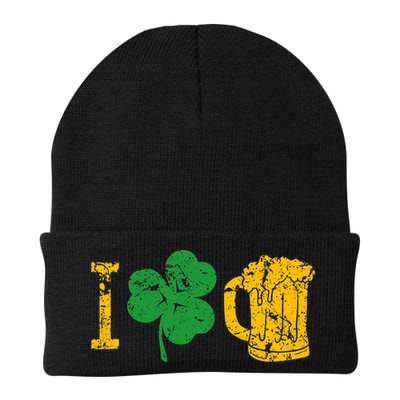 I Love Beer Four Leaf Clover St Patricks Day Beanie