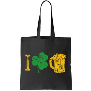 I Love Beer Four Leaf Clover St Patricks Day Tote Bag