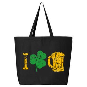 I Love Beer Four Leaf Clover St Patricks Day 25L Jumbo Tote