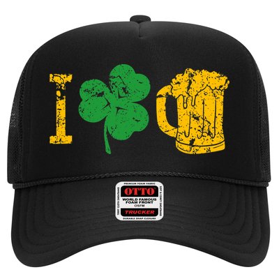 I Love Beer Four Leaf Clover St Patricks Day Trucker Hat