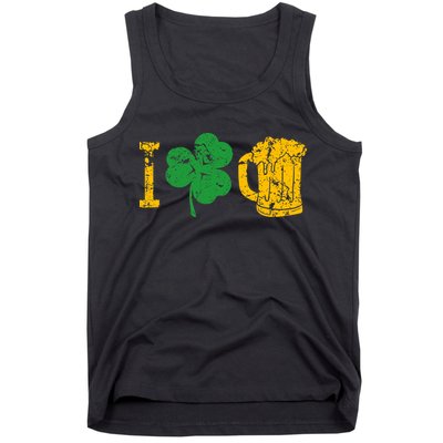 I Love Beer Four Leaf Clover St Patricks Day Tank Top