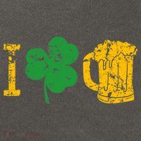 I Love Beer Four Leaf Clover St Patricks Day Cotton Canvas Backpack