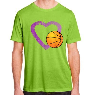 I Love Basketball Heart Adult ChromaSoft Performance T-Shirt