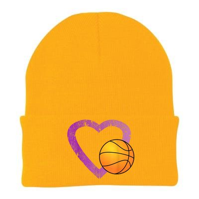 I Love Basketball Heart Knit Cap Winter Beanie