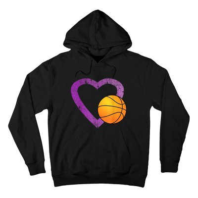 I Love Basketball Heart Hoodie