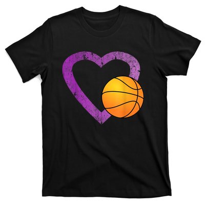 I Love Basketball Heart T-Shirt