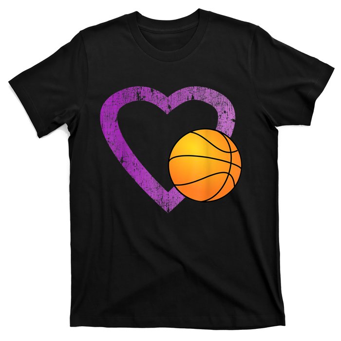 I Love Basketball Heart T-Shirt