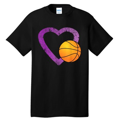 I Love Basketball Heart Tall T-Shirt