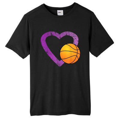 I Love Basketball Heart Tall Fusion ChromaSoft Performance T-Shirt