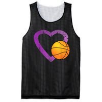 I Love Basketball Heart Mesh Reversible Basketball Jersey Tank