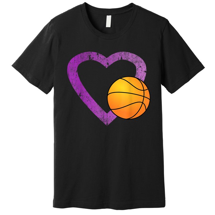 I Love Basketball Heart Premium T-Shirt