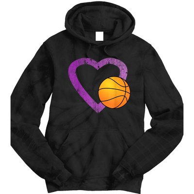 I Love Basketball Heart Tie Dye Hoodie