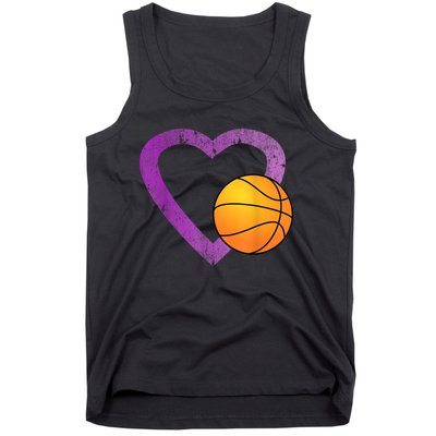 I Love Basketball Heart Tank Top