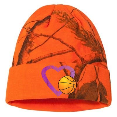 I Love Basketball Heart Kati Licensed 12" Camo Beanie