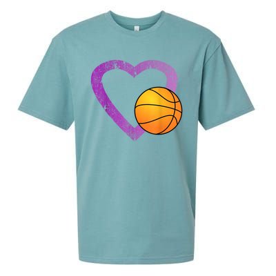 I Love Basketball Heart Sueded Cloud Jersey T-Shirt