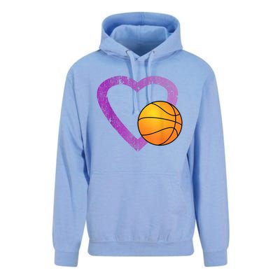 I Love Basketball Heart Unisex Surf Hoodie