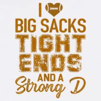 I Love Big Sacks Tight Ends And A Strong D Funny Football Cooling Performance Crew T-Shirt