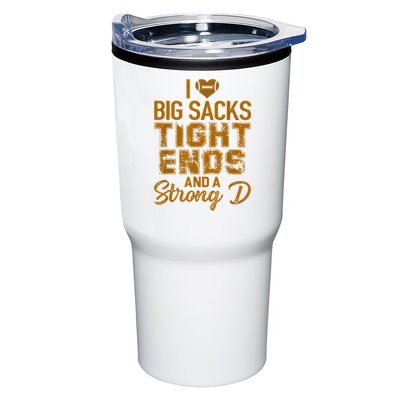 I Love Big Sacks Tight Ends And A Strong D Funny Football Tumbler
