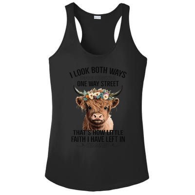 I Look Both Ways Before Crossing A One Way Street Cow Ladies PosiCharge Competitor Racerback Tank