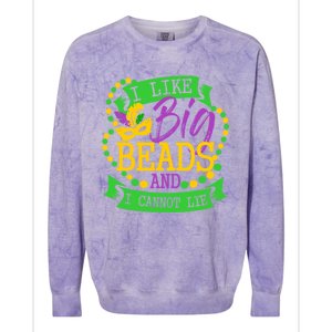 I Like Big Beads And I Cannot Lie Mardi Gras Party Gift Colorblast Crewneck Sweatshirt