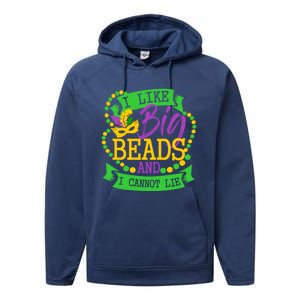 I Like Big Beads And I Cannot Lie Mardi Gras Party Gift Performance Fleece Hoodie