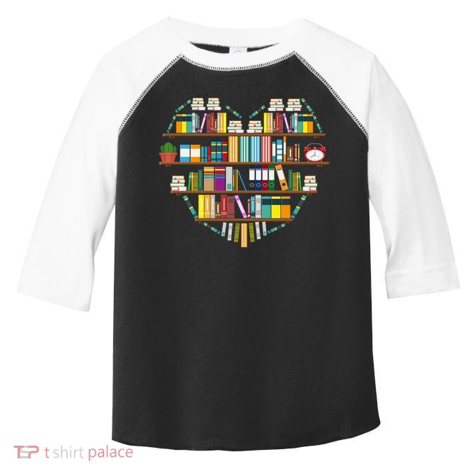 I Love Books Gift Heart Shaped Books Gift Toddler Fine Jersey T-Shirt