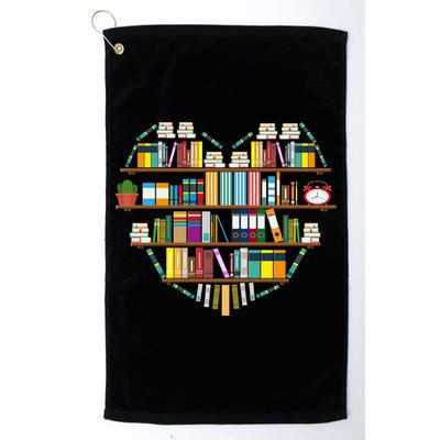 I Love Books Gift Heart Shaped Books Gift Golf Towel