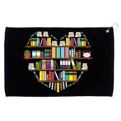 I Love Books Gift Heart Shaped Books Gift Grommeted Golf Towel