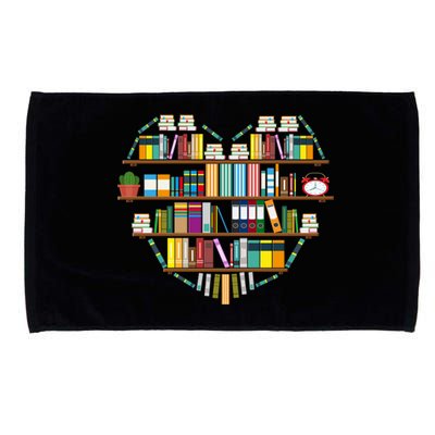 I Love Books Gift Heart Shaped Books Gift Microfiber Hand Towel