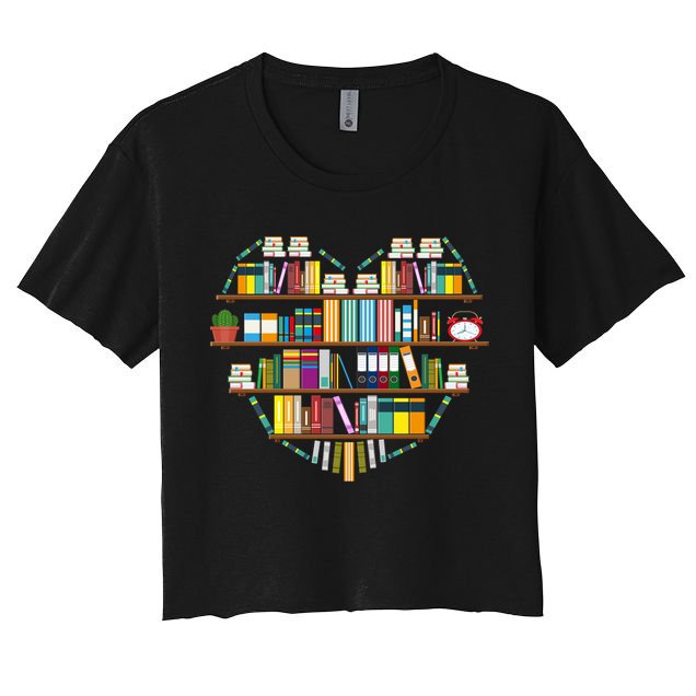 I Love Books Gift Heart Shaped Books Gift Crop Top