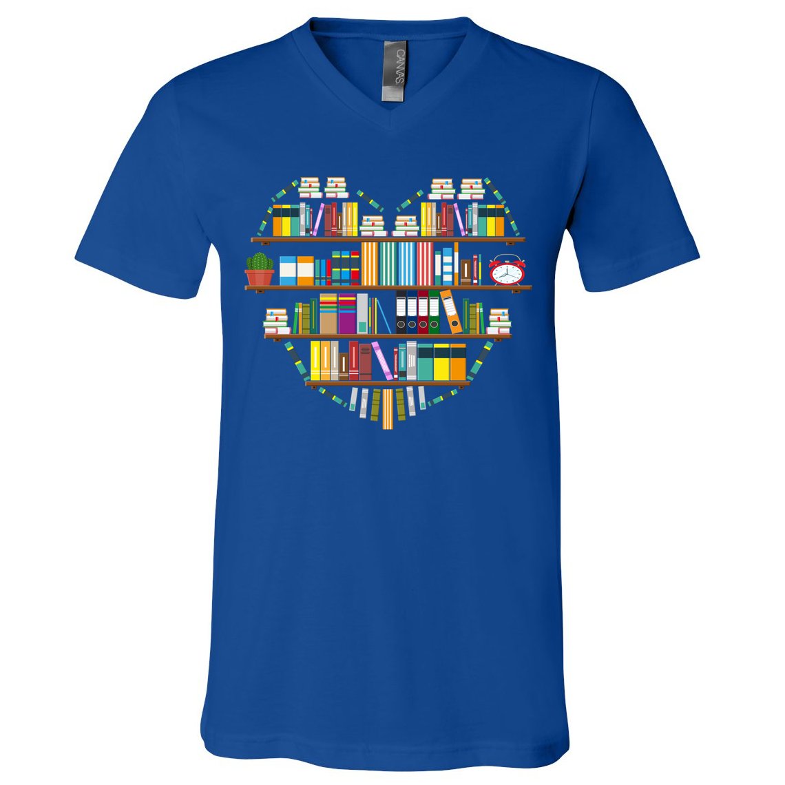I Love Books Gift Heart Shaped Books Gift V-Neck T-Shirt