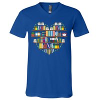 I Love Books Gift Heart Shaped Books Gift V-Neck T-Shirt