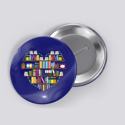 I Love Books Gift Heart Shaped Books Gift Button