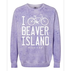 I Love Biking Beaver Island Michigan Colorblast Crewneck Sweatshirt