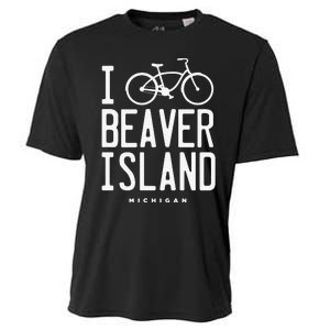 I Love Biking Beaver Island Michigan Cooling Performance Crew T-Shirt