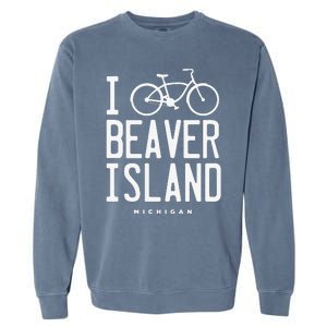 I Love Biking Beaver Island Michigan Garment-Dyed Sweatshirt