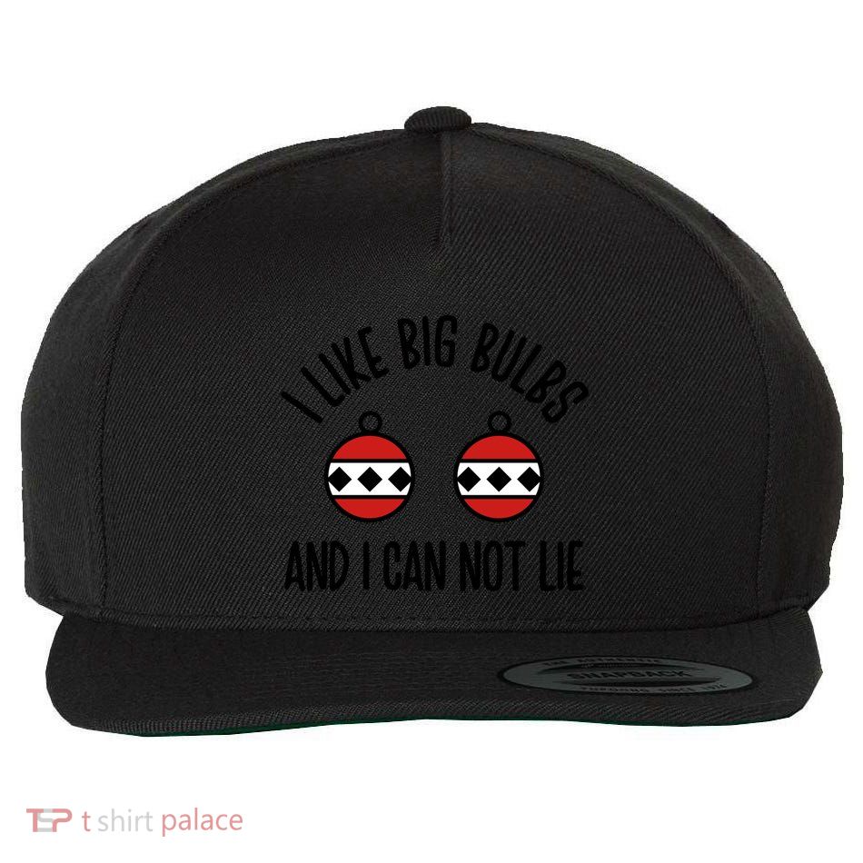 I Like Big Bulbs And I Can Not Lie Funny Christmas Balls Gift Wool Snapback Cap