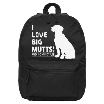 I Love Big Mutts And I Cannot Lie Funny Dog Lover Gift 16 in Basic Backpack