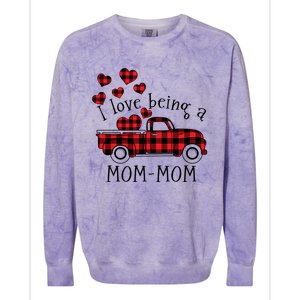 I Love Being A Momcute Giftmom Red Truck With Heart Valentine's Day Gift Colorblast Crewneck Sweatshirt