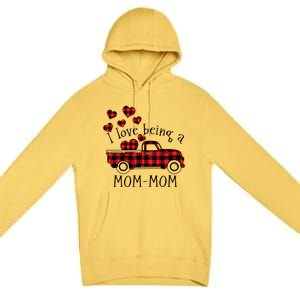 I Love Being A Momcute Giftmom Red Truck With Heart Valentine's Day Gift Premium Pullover Hoodie