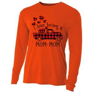 I Love Being A Momcute Giftmom Red Truck With Heart Valentine's Day Gift Cooling Performance Long Sleeve Crew